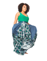 Green Blue Plaid Damsel Skirt