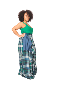 Green Blue Plaid Damsel Skirt