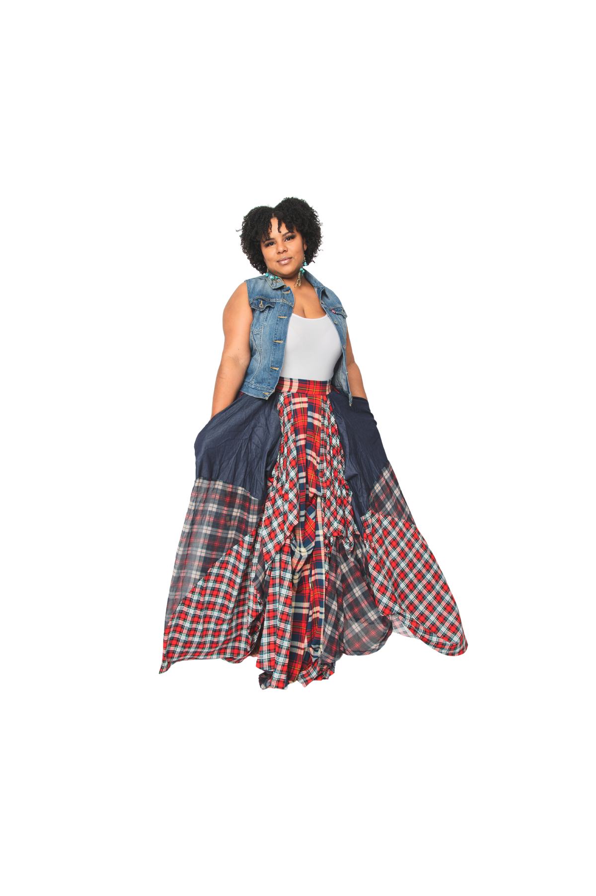 Red Blue Plaid Damsel Skirt