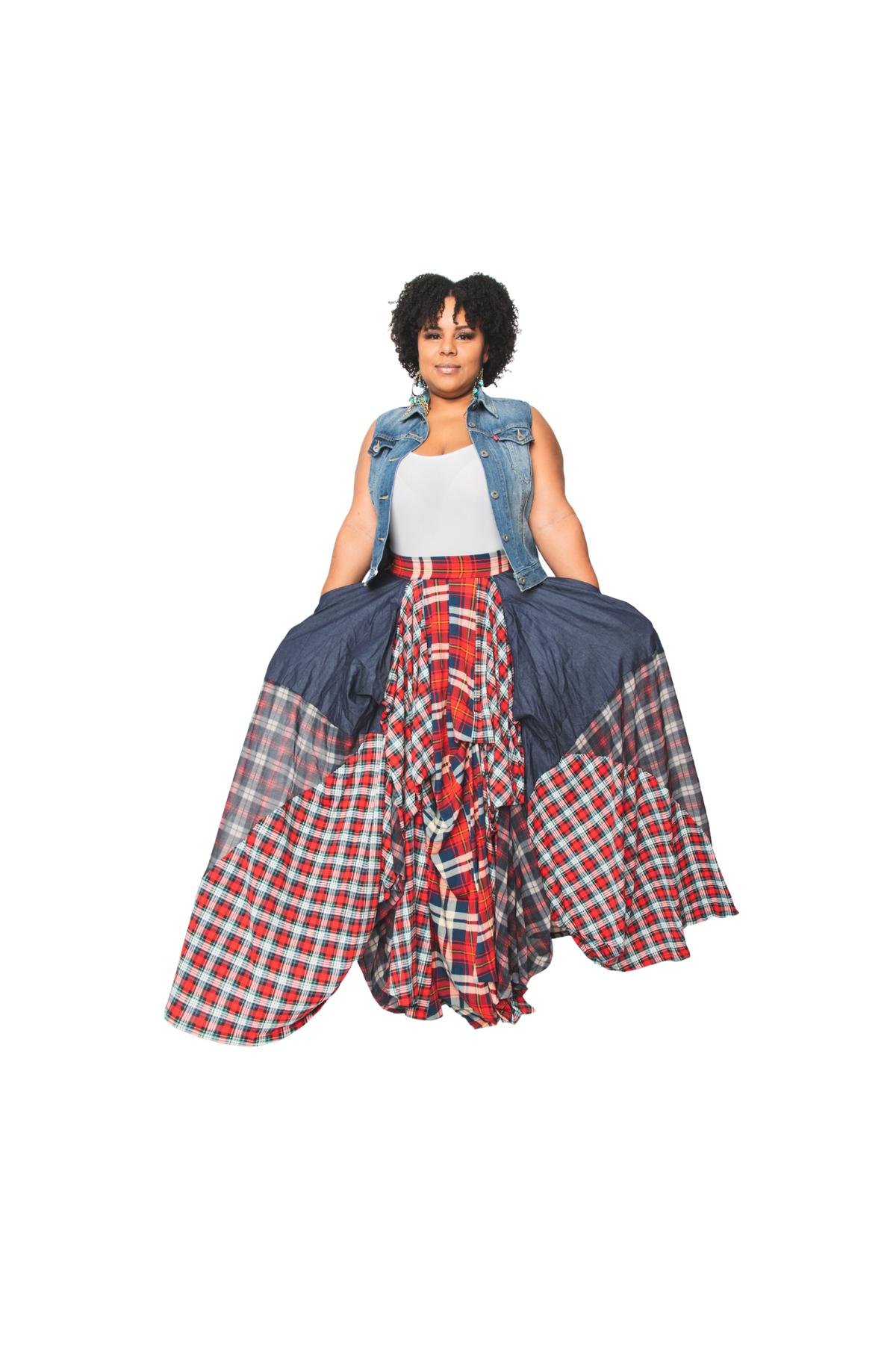 Red Blue Plaid Damsel Skirt