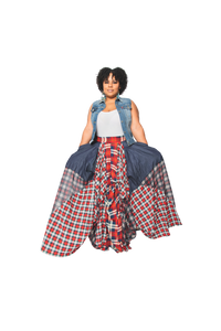 Red Blue Plaid Damsel Skirt